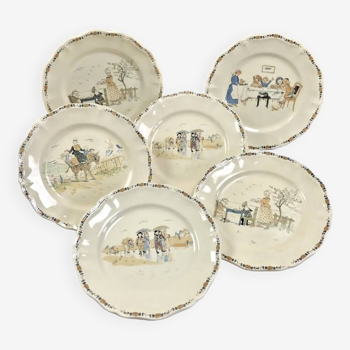 6 assiettes plates de table Sarreguemines Enfants Richard