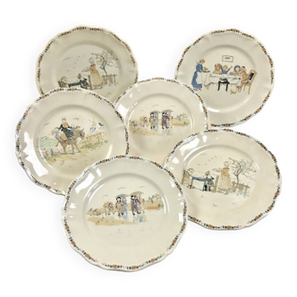 6 assiettes plates de table Sarreguemines Enfants Richard