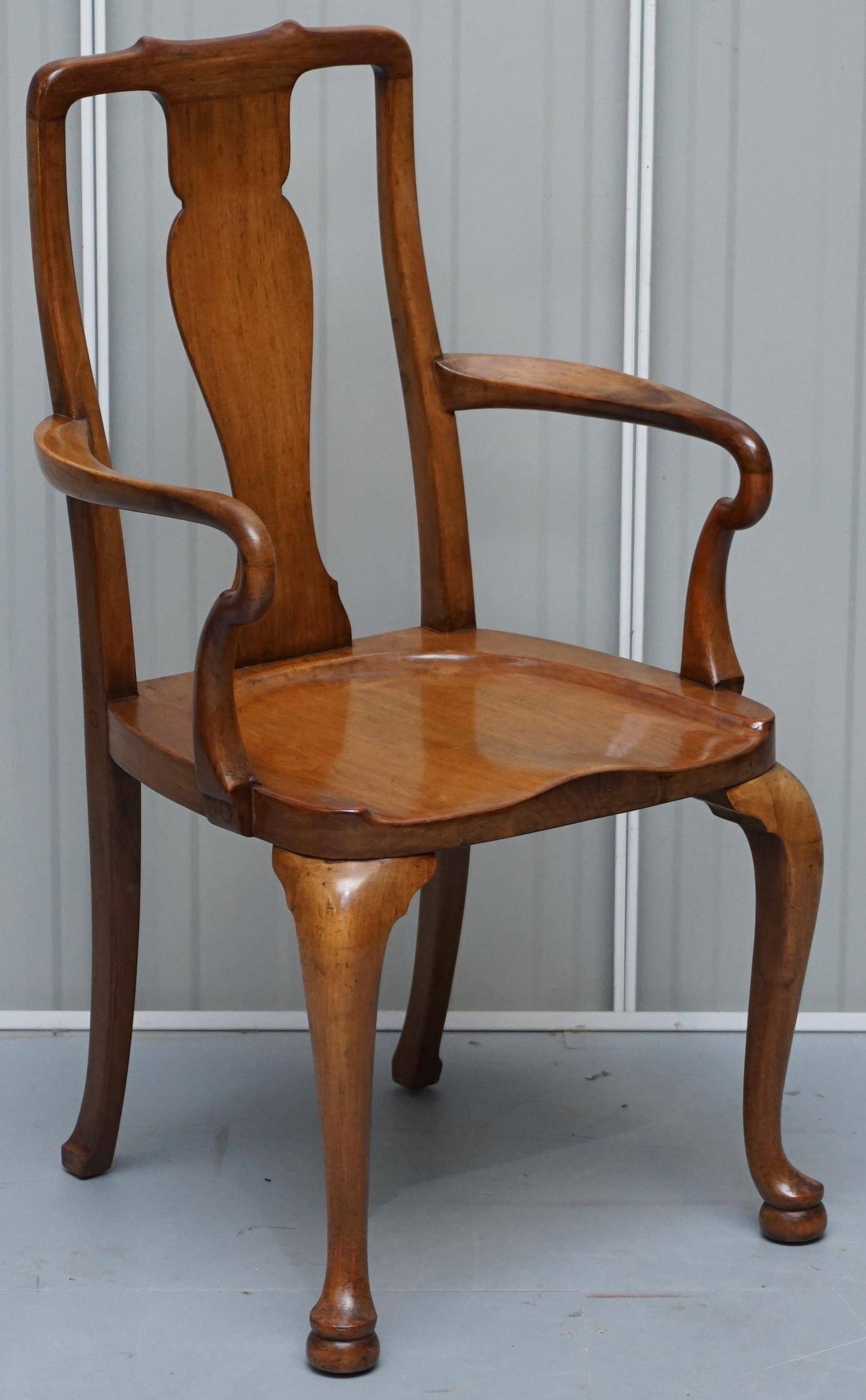 Victorian Howard & Son walnut office chair with stamp.