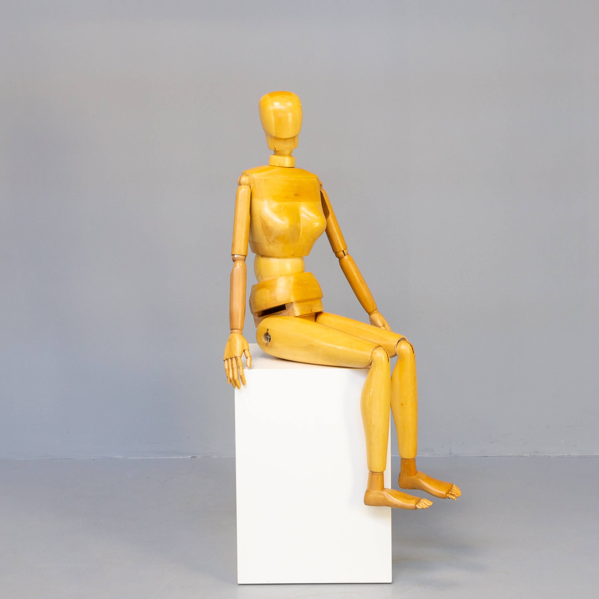 Live-size articulated wooden artist model mannequin