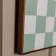 Beige and white Chessboard Wall Mural in wood frame – Italian 1980s abstract art