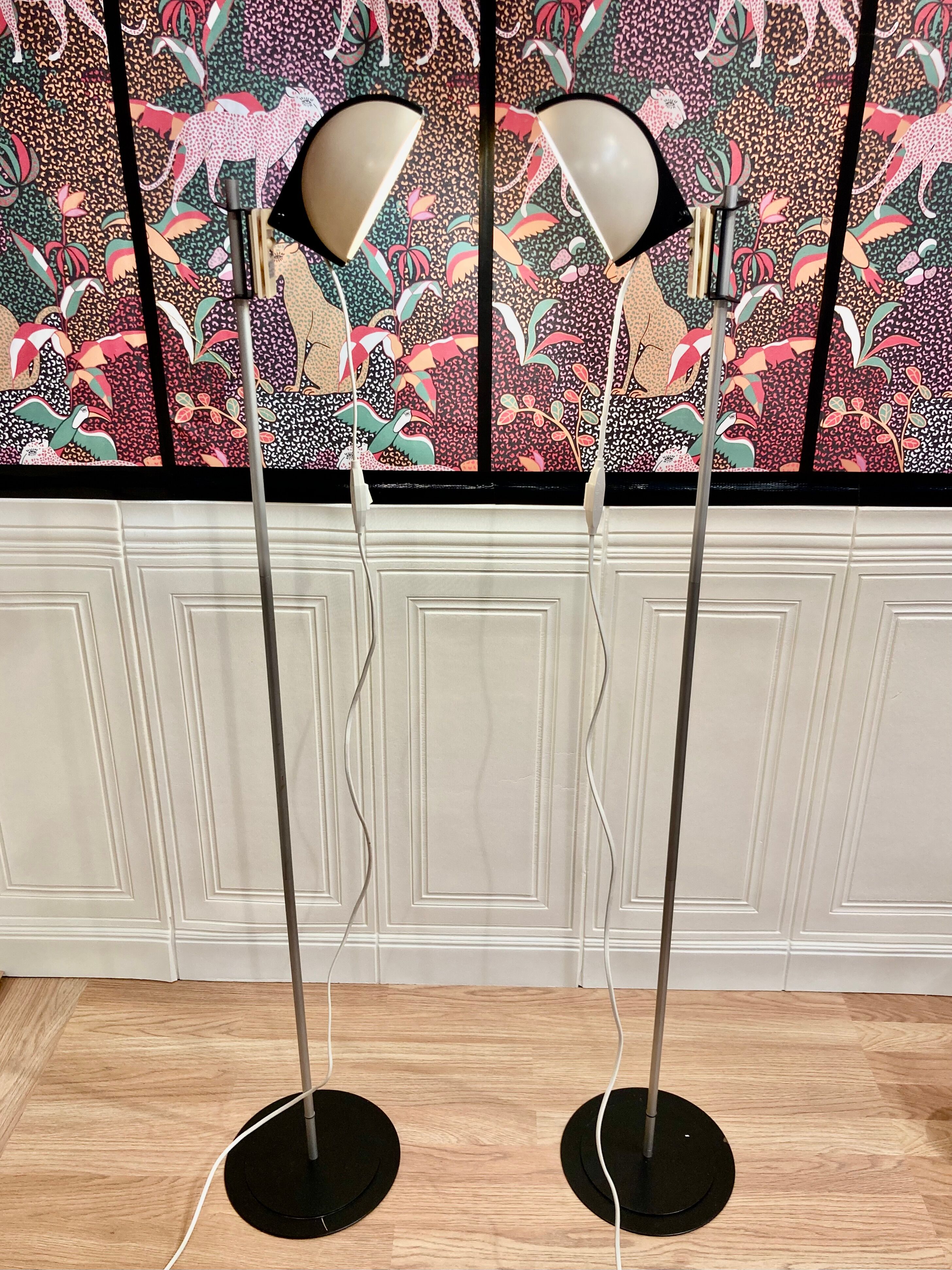 A pair of modular design floor lamps from the 1960s.