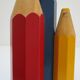 Lamp foot three pencils wood beech vintage 80s