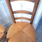 4 brutalist straw chairs