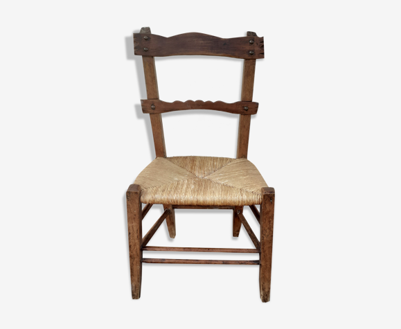 Chaise d'enfant paillée