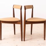 Ensemble de salle à manger en teck par Hans Olsen, 4 chaises, table ronde, style danois moderne, années 1950