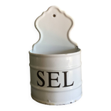 Salt box and enameled sheet metal
