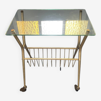 Mid Century Vintage Brass and Glass table