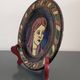 Vintage Dauphiné glazed terracotta dish Portrait of a woman