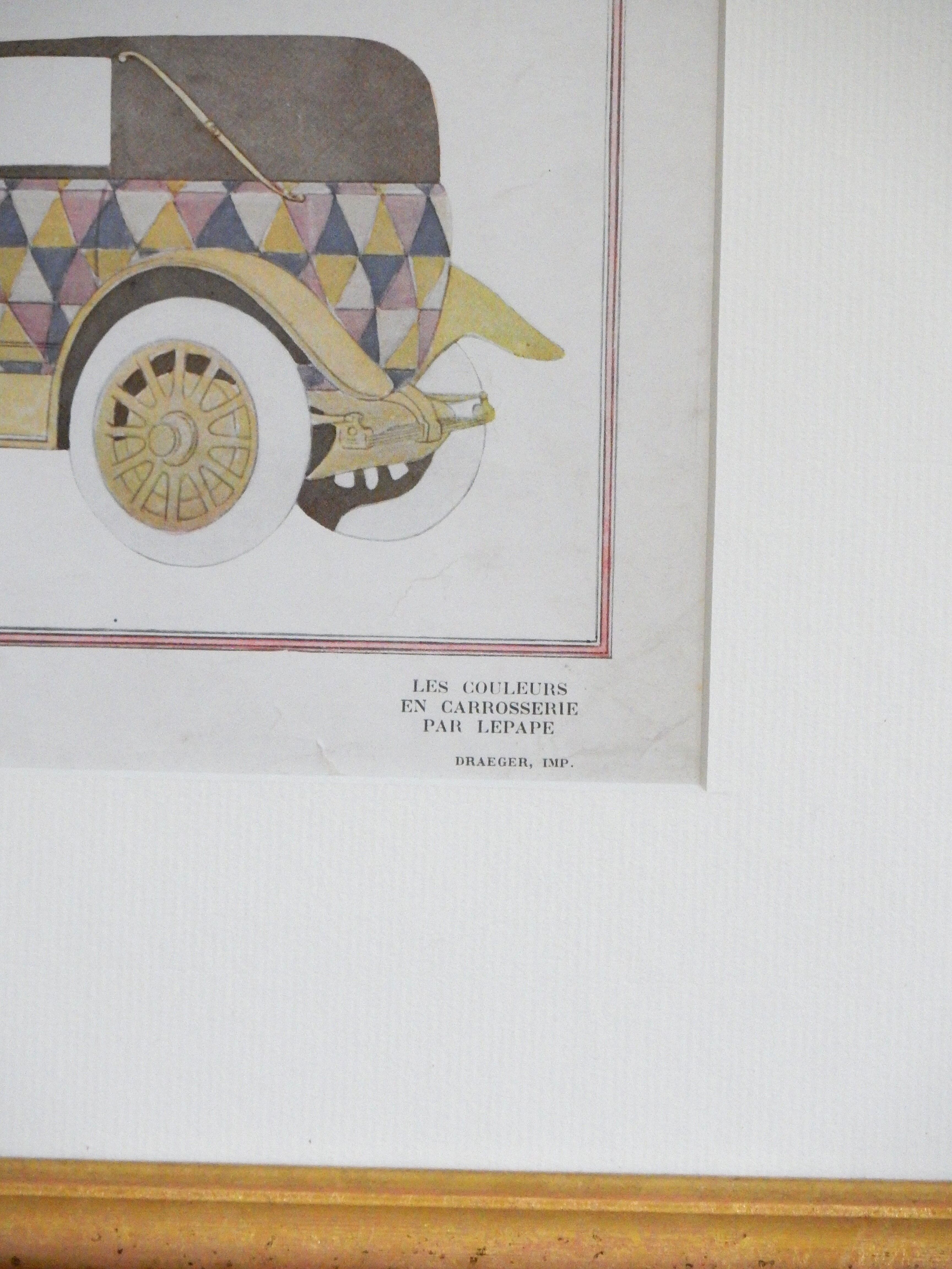 Art Deco illustration luxury car Delaunay Belleville by Lepape in 1924