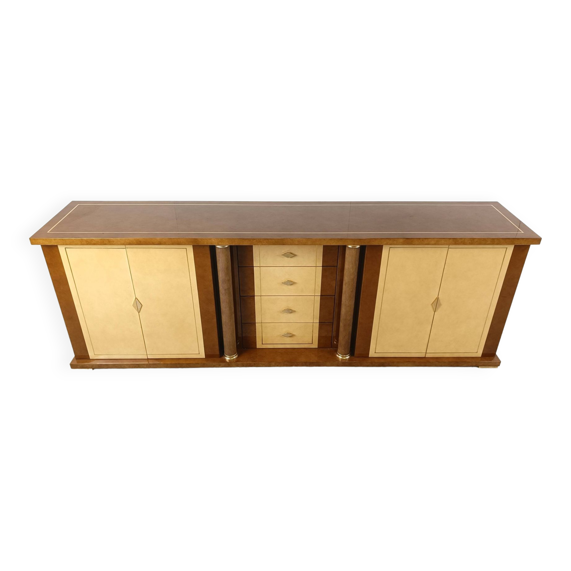 Vintage lacquered goatskin credenza, 1970s