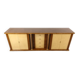 Crédence vintage en peau de chèvre laquée, 1970