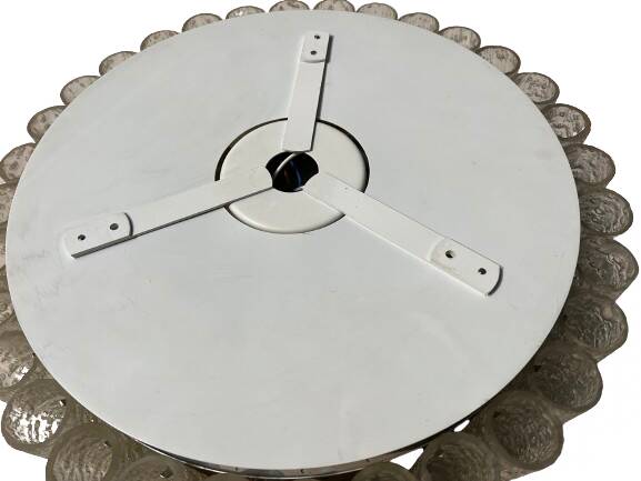 Metal and glass ceiling light