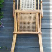 Folding beech cane armchair