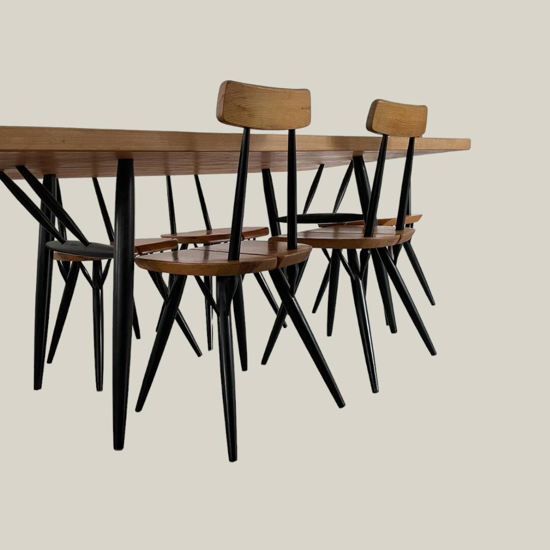 Dining set Ilmari Tapiovaara model Pirrka for Laukaan Puu 1950’s