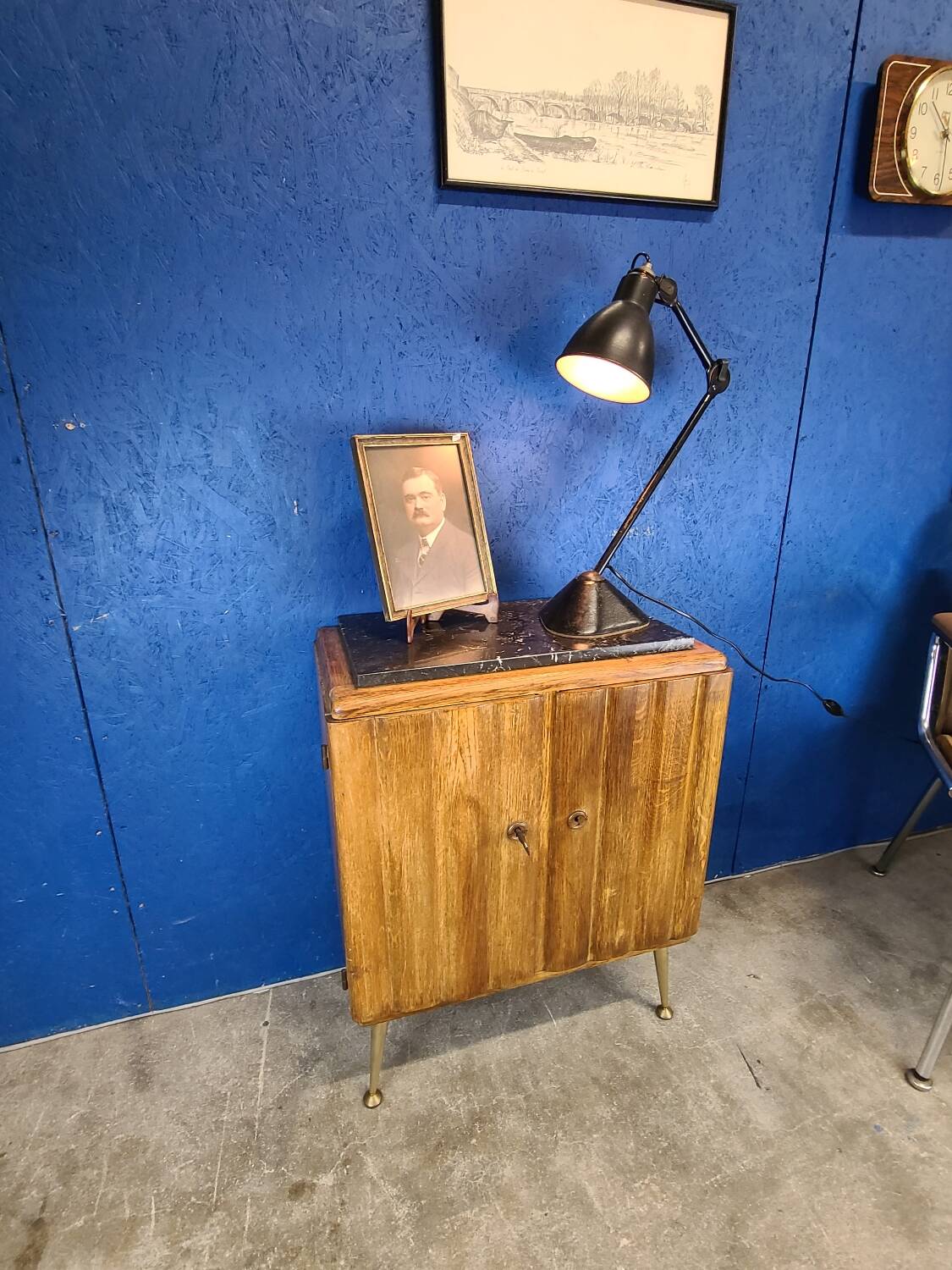 End table, vintage art deco bedside