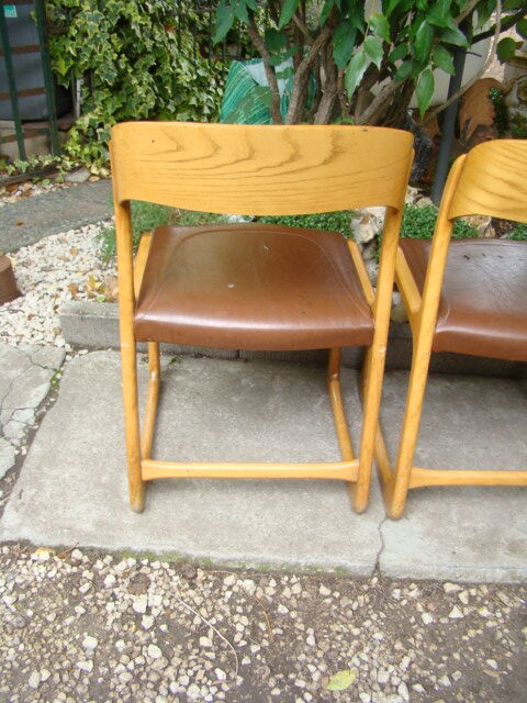 Series of four baumann sleigh chairs