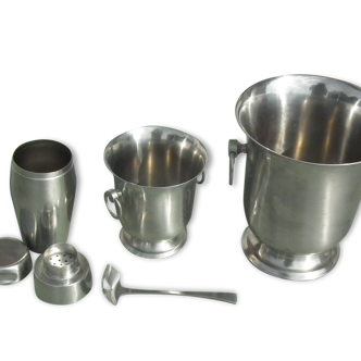 Champagne bucket, ice cube and shaker stainless