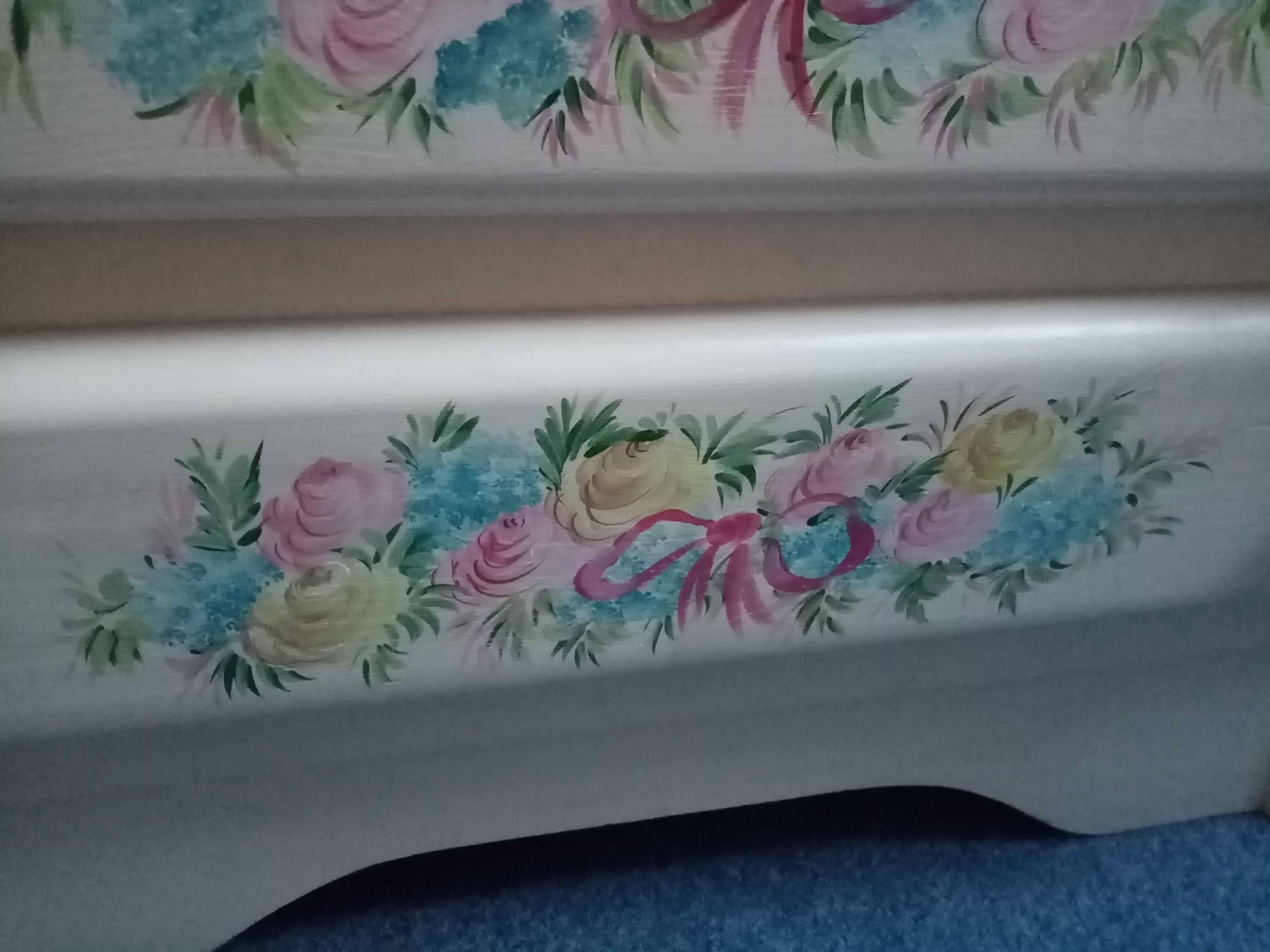 Children's room chest of drawers. Floral pattern by artist Sylvie Karle Marquet.