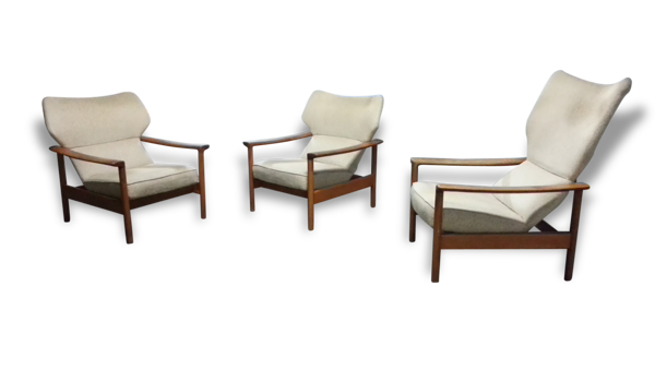 Lot de fauteuils wing chair Sven Ivar Dysthe model Rock Royal, Norvege — Beyit