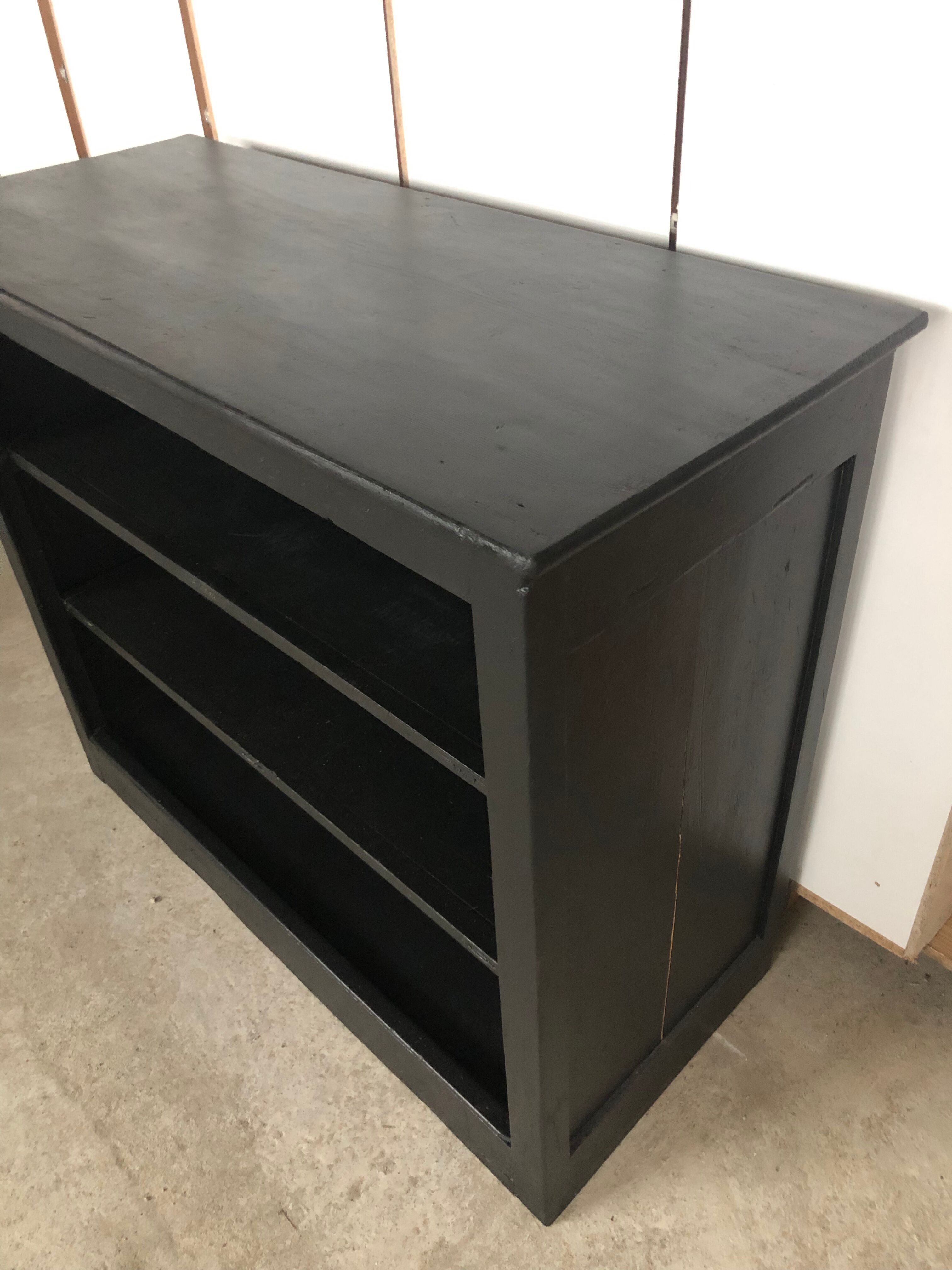 Sideboard without antique door, 3 black pine shelves
