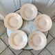 Lot de 5 assiettes creuses rose pâles Digoin Sarreguemines années 40
