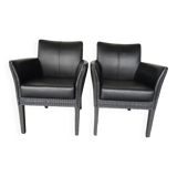 2 X Lloyd Loom Stoel Gecombineerd Met Toledo Leer (Set)