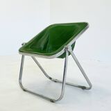 Chaise Plona de Giancarlo Piretti pour Castelli en cuir vert