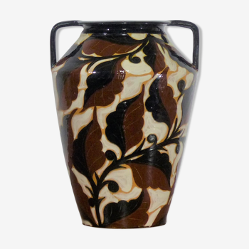 Art Deco vase in glazed ceramic