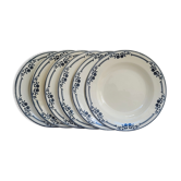Lot de 6 assiettes creuses Salins Modèle Saussure A.B.Terre de Fer