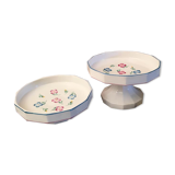 Duo of pedestal compote bowls from the Onnaing earthenware factory