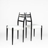 Set of 6 dining black & white bouclé chairs by D. Gomme for G Plan, 1950