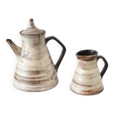 Coffee pot and cream jug in stoneware – Chantal & Thierry Robert – Les Grès du Loir
