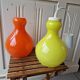 Set of 2 Yellow and Orange Opaline Chandeliers