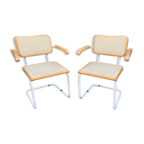 Chaises S64 blanches de Marcel Breuer