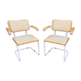 Chaises S64 blanches de Marcel Breuer