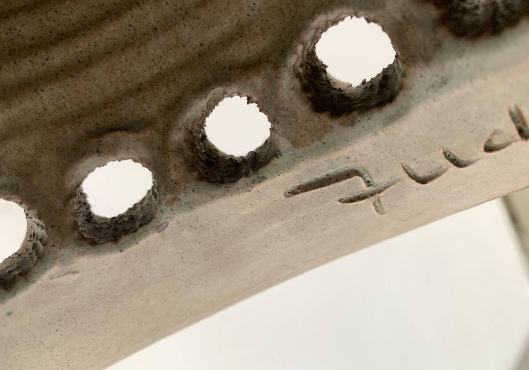 Brutalist ceramic pendant from the mid-century modern period by Judi Kunst.