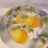 Set of 4 plates in St Clément Barbotine - Majolica - Fruits