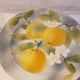 Set of 4 plates in St Clément Barbotine - Majolica - Fruits