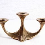 Brutalist bronze candle holder