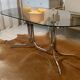 Vintage table in smoky glass chrome metal footing