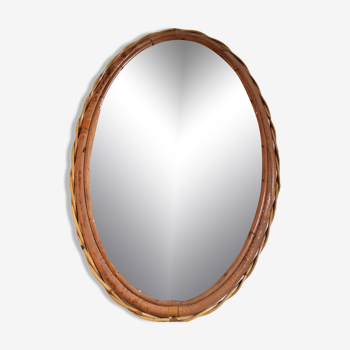 Miroir en rotin