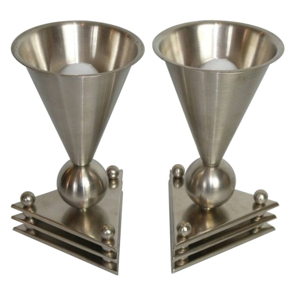 Paire de lampes de chevet cubistes