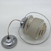 Art Deco chandelier / light fixture / pendant light, vintage, chrome