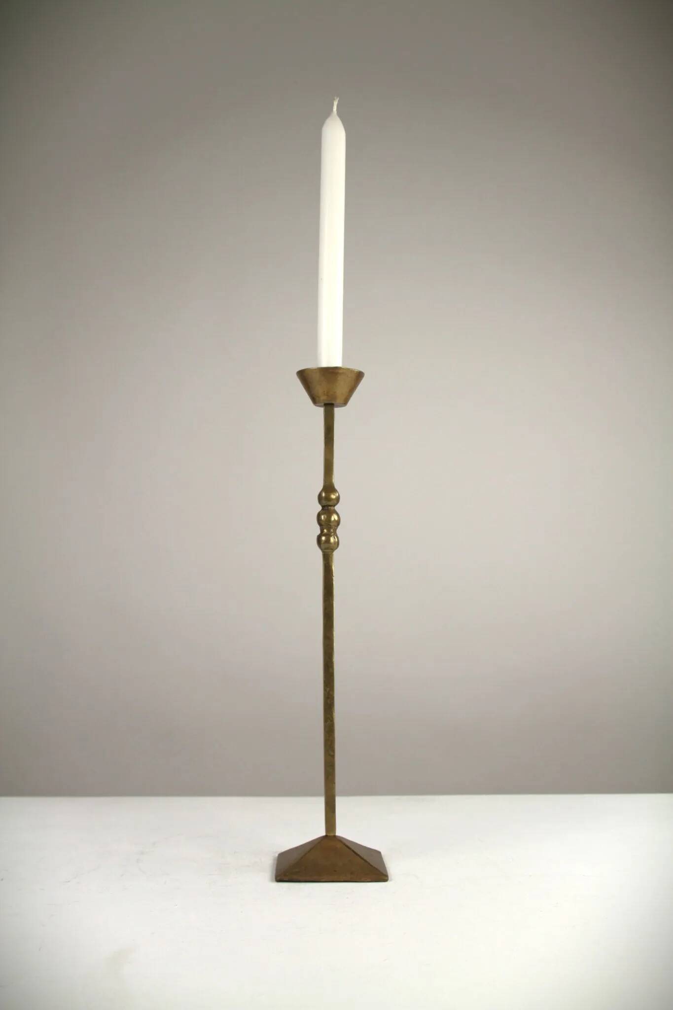Brass Candlestick — Art Deco / Modernist Style, Belgium, circa 1920s–1940s