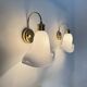 Murano glass Italian pair of sconces striped glass, 1970s