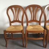 Series of 4 cherry wood chairs