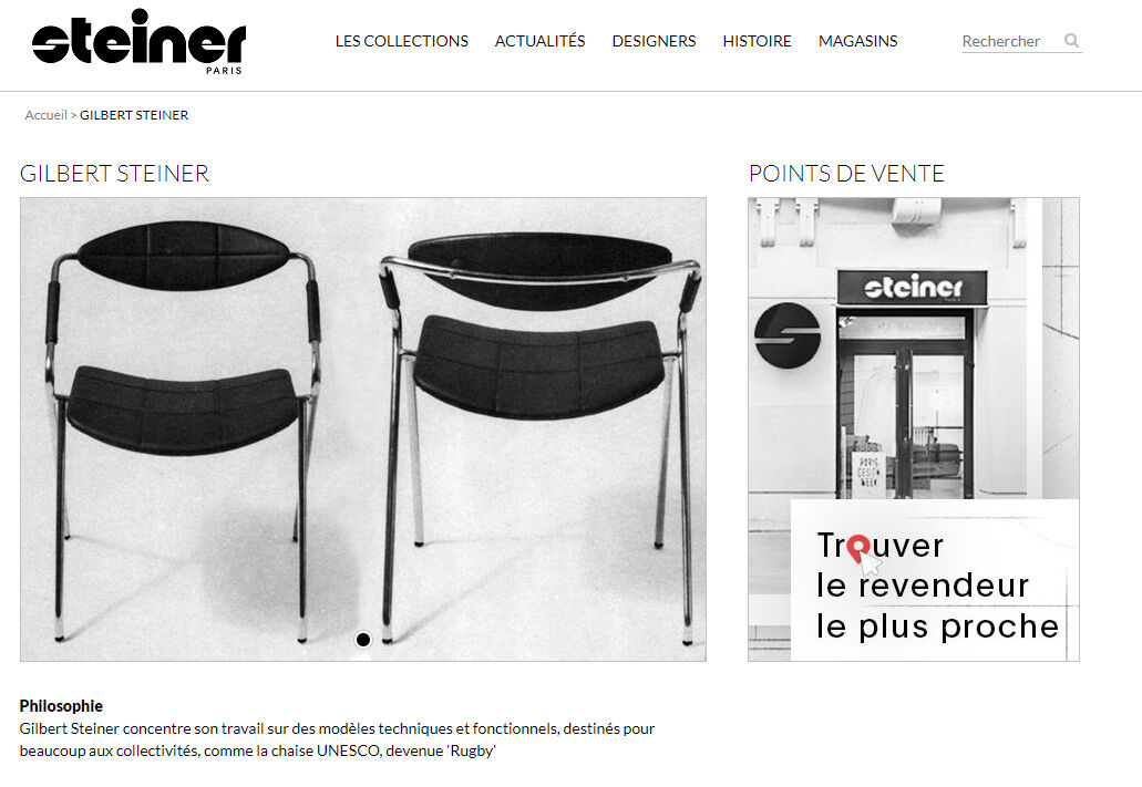 Set of 4 chairs armchairs Steiner model unesco 1962