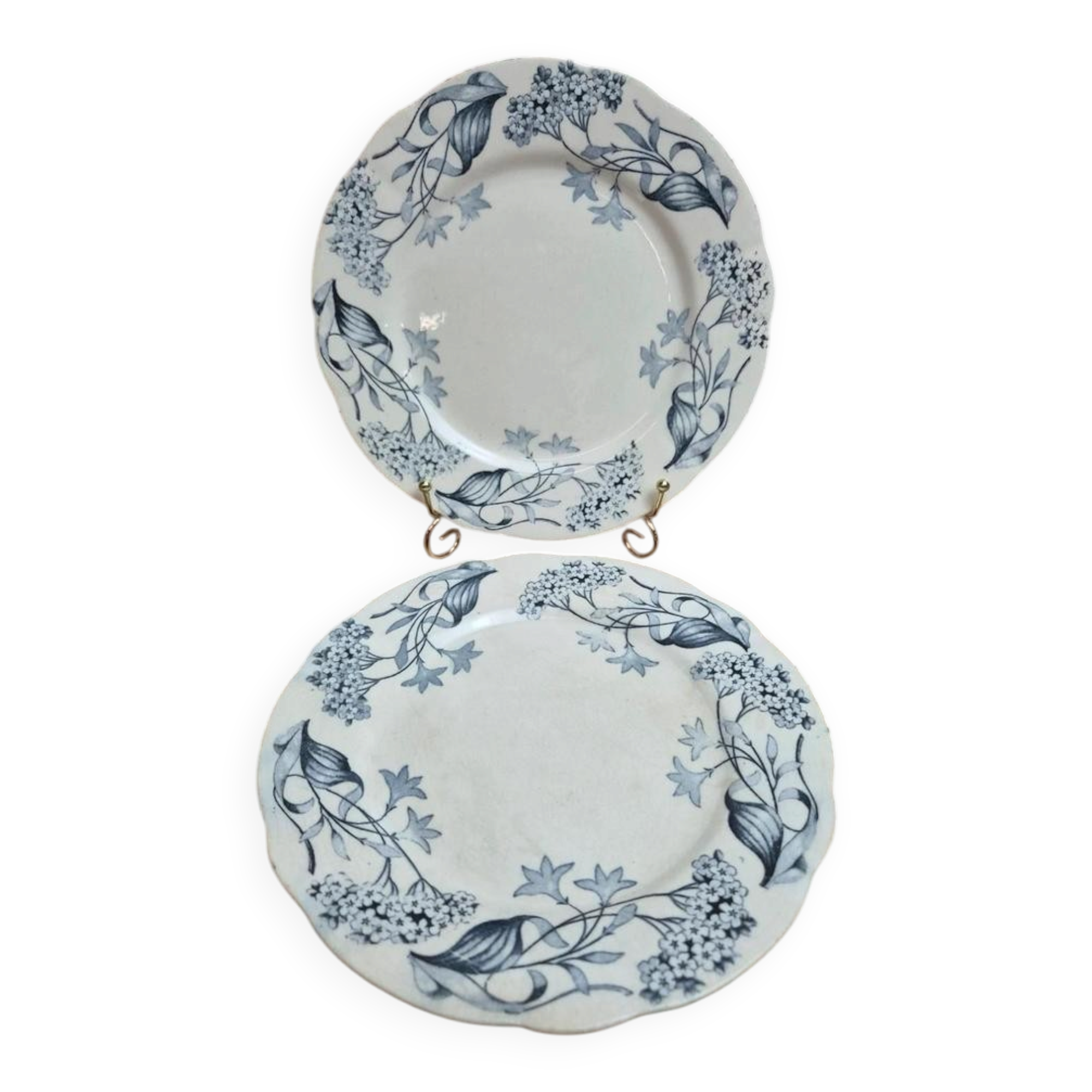 Set of 2 Longchamp ironstone plates model Lila Art Nouveau 22 cm