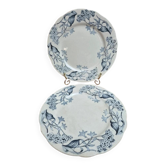 Lot de 2 assiettes terre de fer Longchamp modèle Lila Art nouveau 22 cm